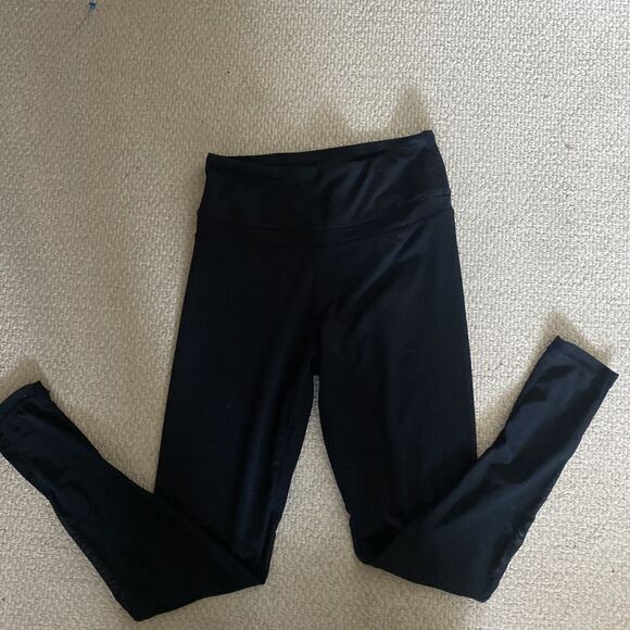 Danskin Leggings Size S Black Sheer Cut Out In Calf - Picture 1 of 4
